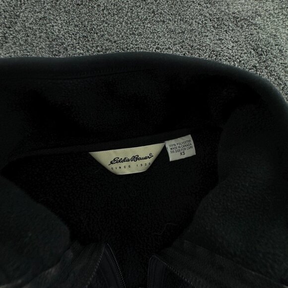 Eddie Bauer Vest Women XS Sleeveless Full Zip Outdoor Black Fleece Casual Pocket - Picture 6 of 11